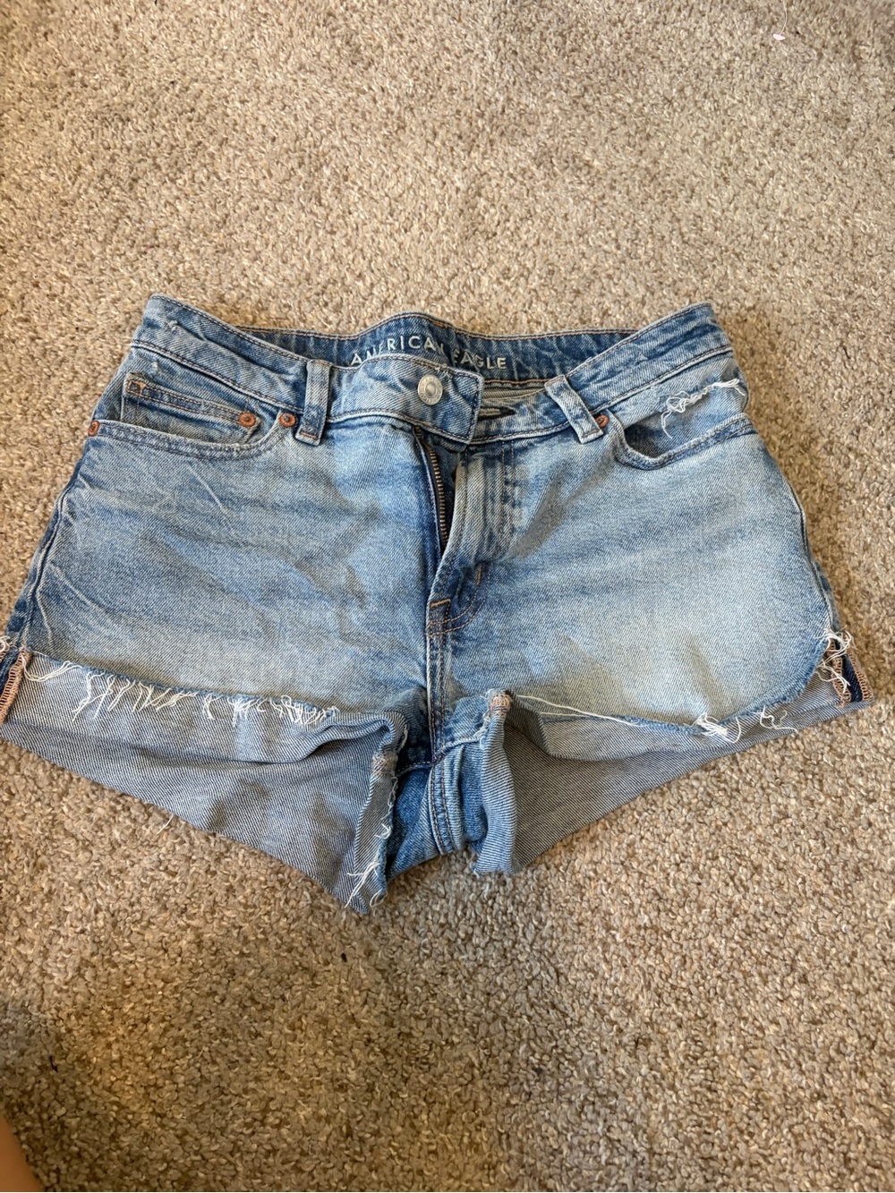 American Eagle Outfitters Light Wash Denim Cutoff Shorts
